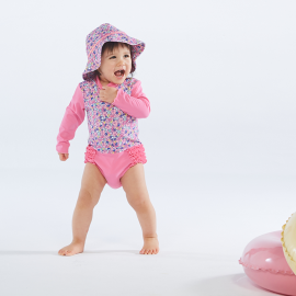 Pink Printed Sun Hat