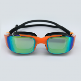 Orange black goggle with side buckle and earplug