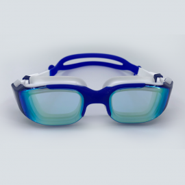 Dark blue goggle with side buckle and earplug