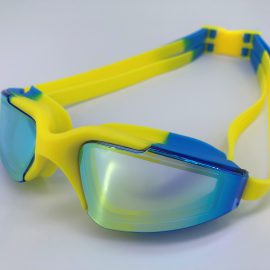 Blue yellow goggle with back buckle