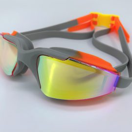 Orange gray goggle with back buckle