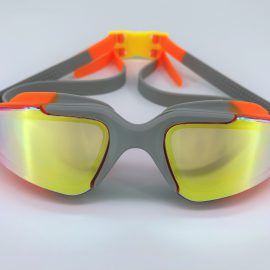 Orange gray goggle with back buckle