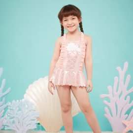 Mermaid printed back smog with skirt swim suit