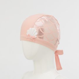 Pink nude color mermaid print Swim Cap